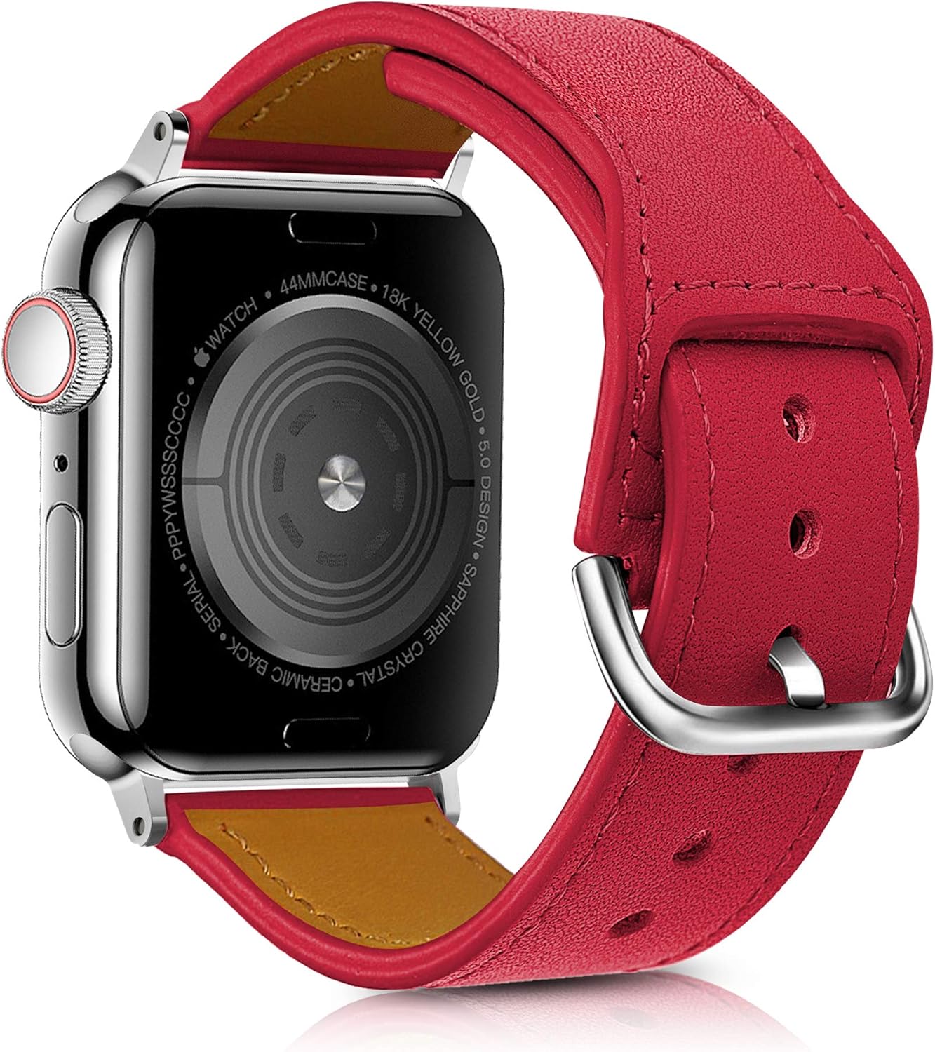 Gen Sen Leather Band Compatible with Apple Watch 38mm 40mm 42mm 44mm, Genuine Leather Replacement Band Strap Compatible with Apple Watch Series 6 5 4 3 2 1, SE …