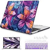 Mektron Designed for 2025/2024/2023 MacBook Air 15 INCH M4 A3241 /M3 A3114 /M2 A2941 Case, Printed Plastic Hard Shell Cover with 15.3" Liquid Retina Display Touch ID, Graffiti Flower