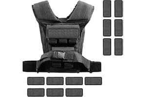 HARSIRE Upgrade 35lb Weighted Vest Adjustable Weights, Weighted Vest Men with Iron Weights, Comfort Weight Vest with Shoulder Pads for Men & Women, Strength Training Weight Vests for Walking, Fitness, Running