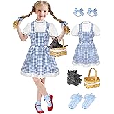 Angelaicos Girls Blue Plaid Costume Accessories for Halloween Role Play Outfits