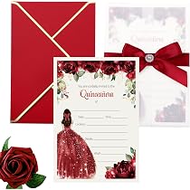 Amazon.com: DORIS HOME 25 tarjetas de invitación de quinceañera ...