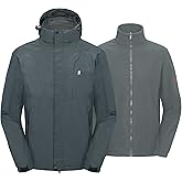 Little Donkey Andy Men's 3 in 1 Winter Ski Jacket Warm Fleece Liner Jacket Waterproof Windproof Snow Coat & Detachable Hood