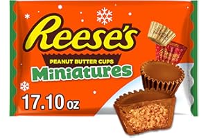 REESE'S Miniatures Milk Chocolate Peanut Butter Cups, Christmas Candy Bag, 17.1 oz