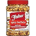 Fisher Spicy Buffalo Bulk Trail Mix, 31 oz Jar; Buffalo Seasoned Sesame Sticks, Peanuts & Pretzels with Smoked Seasoned Almonds & Ranch Flavored Cashews; Hot Spicy Snack Mix, Snacks for Adults