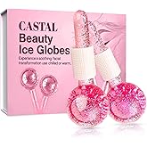 Ice Globes for Face 2Pcs – Freezer Safe Ice Globes for Facials, Skin Tightening & Anti-Aging – Reusable Facial Ice Globes for Reduction of Puffiness & Wrinkles of Face, Neck & Eyes–Pink