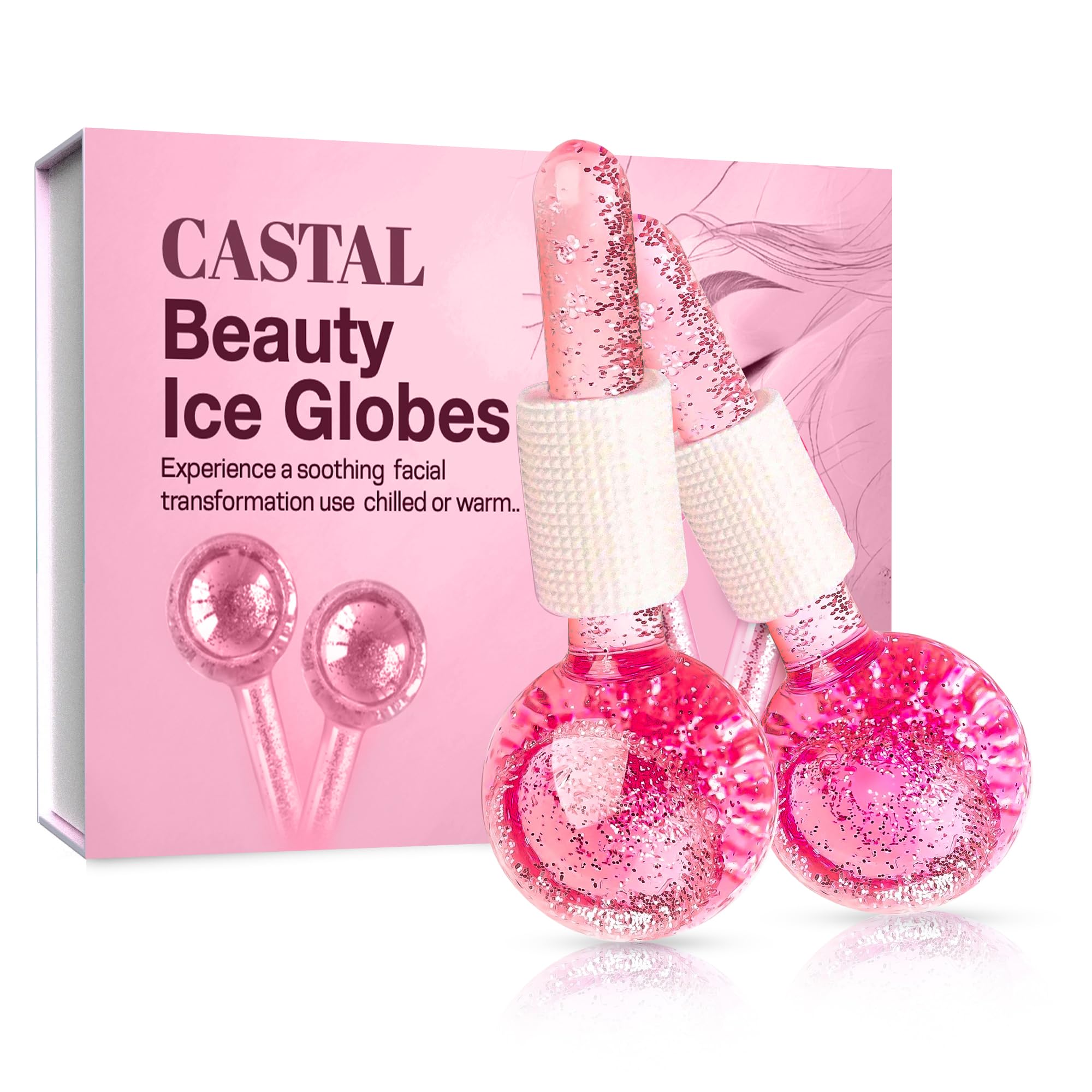 Photo 1 of Ice Globes for Face 2Pcs – Enhancing Daily Beauty with Ice Globes for Facials, Skin Tightening & Anti-Aging – Perfect Facial Ice Globes for Puffiness & Wrinkles of Face, Neck & Eyes – Pink