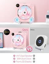 Arafuna Portable CD Player with Bluetooth 5.0 Speakers Remote LCD Display view 6