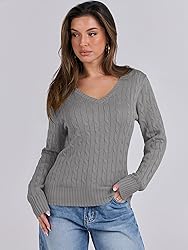 ANRABESS Womens Long Sleeve Cable Knit Sweater 2025