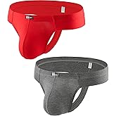 iKingsky Men's Modal Cheeky Thongs Sexy Mini Cheek Underwear Silky Low Rise Bulge Underpanty for Men