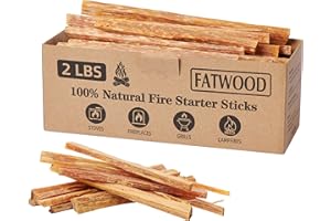 MEDERLO 2 lbs Fatwood Fire Starter Sticks, 100% Natural Kindling Firewood Firestarter for Stoves, Pine Wood for Fireplaces, Campfires, Bonfires, Grill