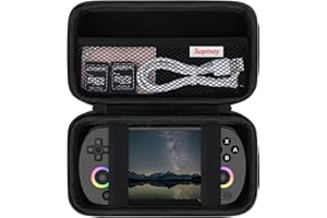 Supmay Hard Carrying Case for RG40XX H Retro Handheld Game Console, Retro Game Travel Storage Holder with Mesh Bag for SD Card, USB Charging Cable, User Manual, Black