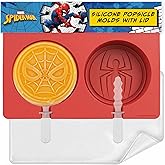 Marvel Spider-Man Silicone Popsicle Molds with Sticks, 2-Cavity, BPA-Free | Lid blocks freezer odors, dishwasher safe on top rack, works with juice, yogurt, fruit, and blended mixes for frozen treats