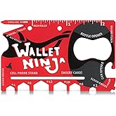 LIMITED EDITION: MATTE RED Wallet Ninja - 18 in 1 Credit Card Sized Multitool (TSA Airplane Approved)