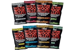 KONA (8 Pack) 1 lb Smoker Pellets Variety Pack, Wood Smoking Pellets, BBQ Pellets for Smoker, Wood Pellets, Smoking Pellets for Smoker, Pellet Grill Pellets, Hardwood Pellets - Intended for Ninja Woodfire