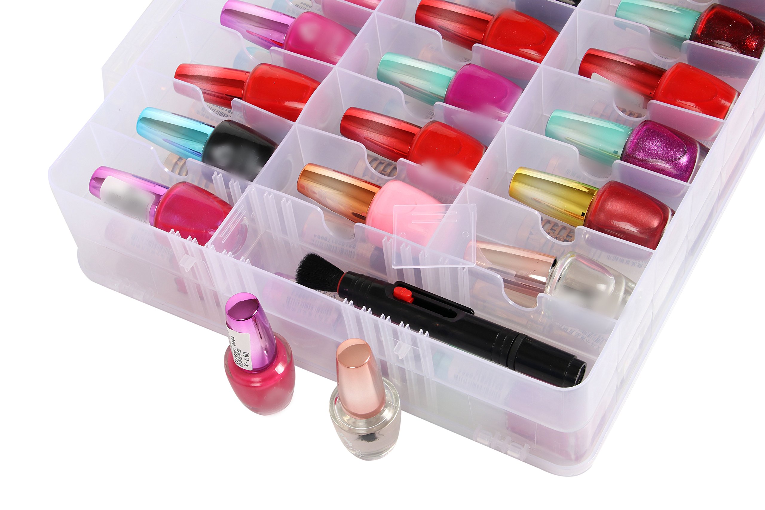 Portable Clear Double Side Nail Polish Organizer Holder Up to 48 Bottle 712492115994 eBay