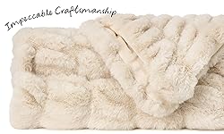 Chanasya Premium Ruched Faux Fur Throw Blanket