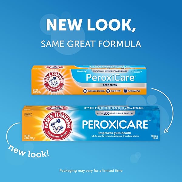 ARM & HAMMER PEROXICARE TOOTHPASTE FOR GUM HEALTH, BAKING SODA TOOTHPASTE, CLEAN MINT, 6.0 OZ