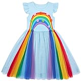 5T Birthday Dresses for Girls Rainbow Dress 4T