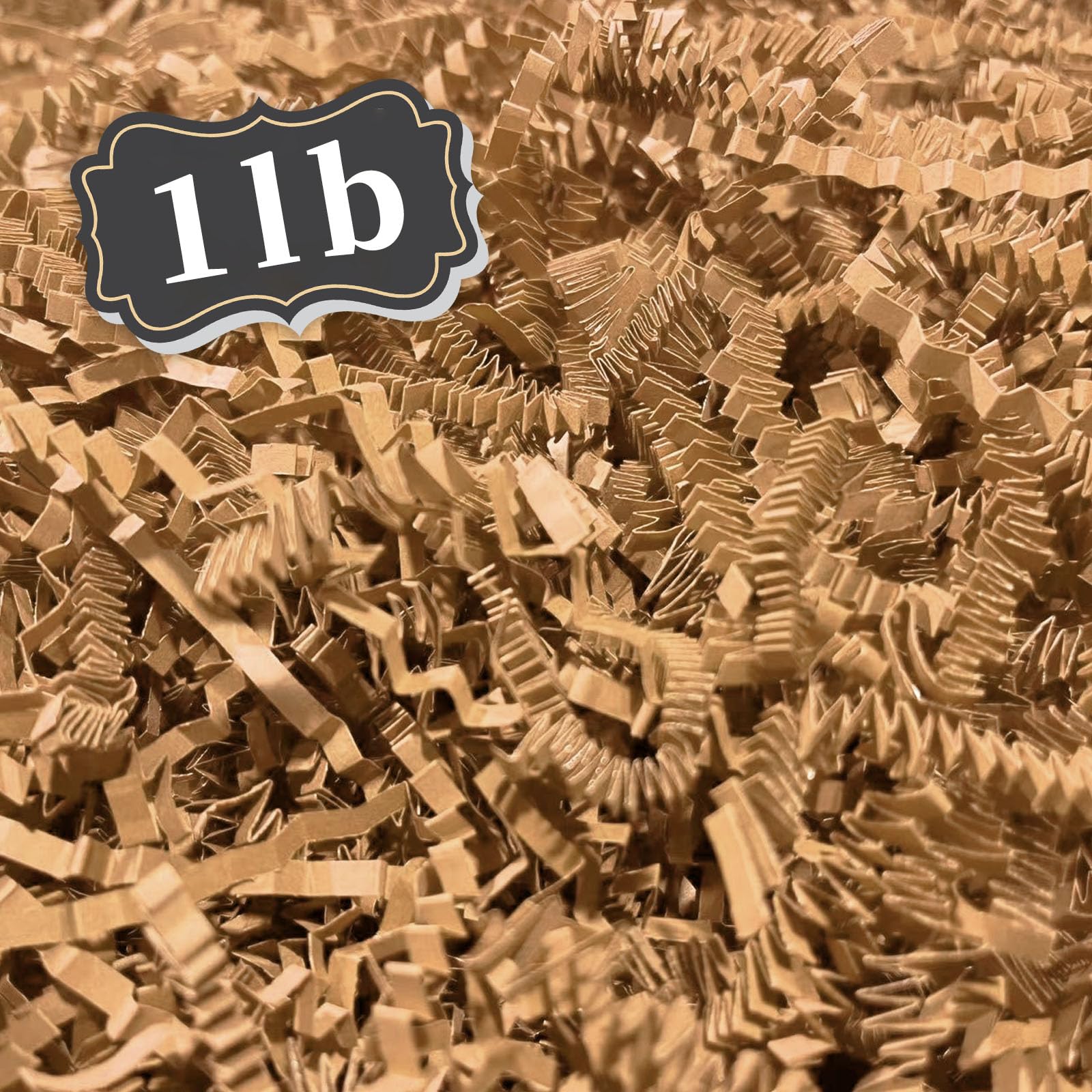 Photo 1 of 1 LB Brown Crinkle Cut Paper Shred Filler Great for Gift Wrapping, Basket Filling, Birthday, Wedding, Halloween, Thanksgiving, Christmas Day New Year Party Decorations Filling Supplies