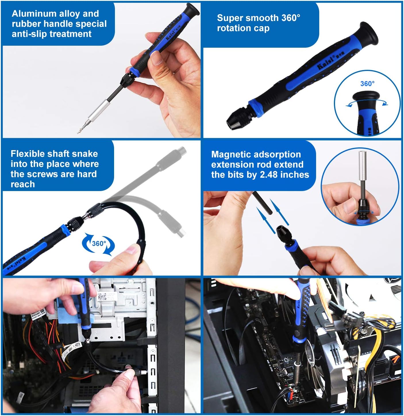 Kaisi 126 in 1 Precision Screwdriver Set with 111 Bits Magnetic Driver Kit Professional Electronics Repair Tool Kit for Repair Computer, PC, MacBook, Laptop, Tablet, iPhone, Xbox, Game Console: Home Improvement