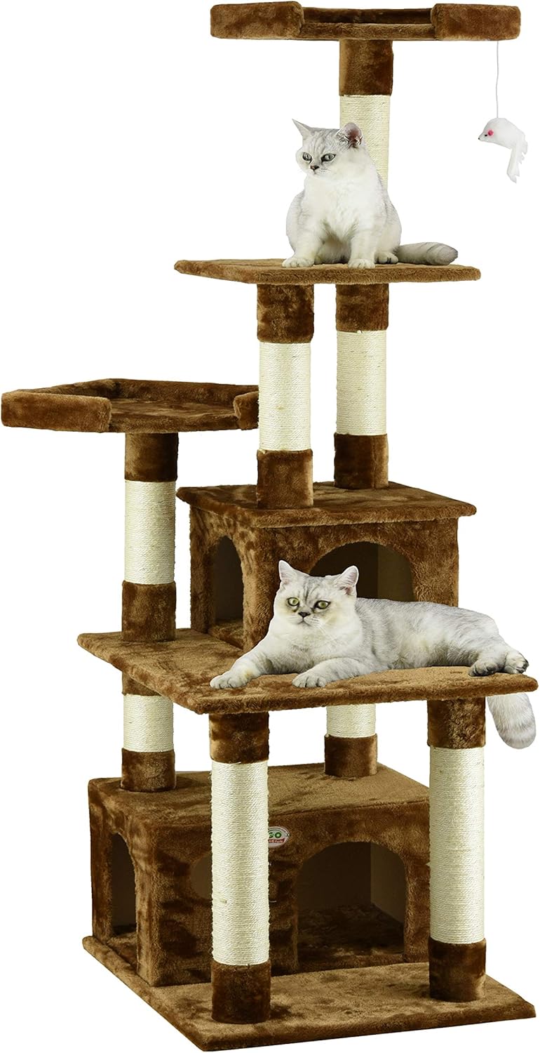 Go Pet Club Cat Condo, 67-Inch, Brown : Cat Houses And Condos : Pet Supplies