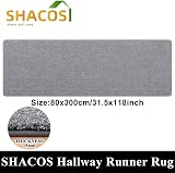 SHACOS Hallway Runner Rug Non Slip Grey 80x300cm Dirt Trapper Indoor Mat view 7