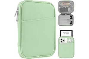 HoYiXi Universal Sleeve Bag for 6",6.8",7" Kindle Paperwhite/Colorsoft 2024-2012 Compatible with 6"-6.8" All-New Kindle/Kobo/Tolino/Sony,6" EReader with Anti-Drop Protective Cover,Green