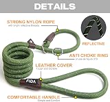 Fida Slip Lead for Dogs 1.8m Reflective Rope Leash Green view 2