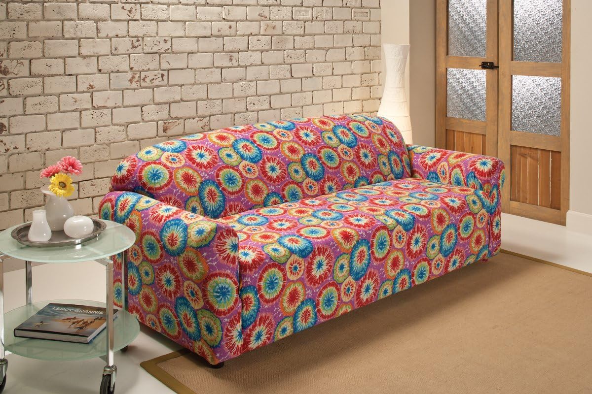Amazon Com Madison Stretch Jersey Sofa Slipcover Geometric Tie