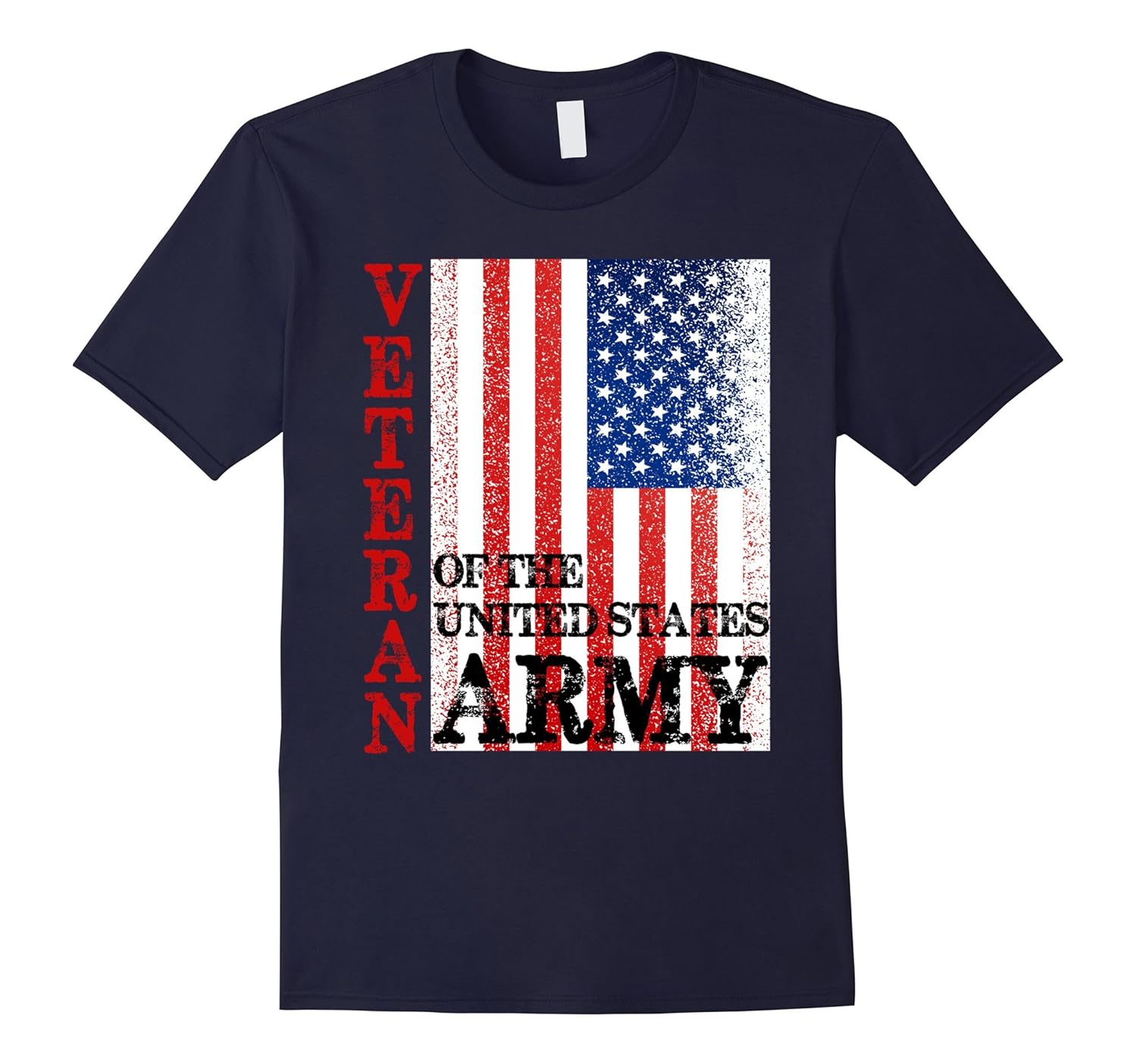 US American Flag T-shirt for U.S. Army Veterans Red Line-Rose