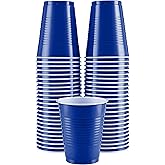 Amcrate Disposable Cups, Royal Blue 18-Ounce Plastic Party Cups, Strong and Sturdy for Wedding, Christmas, Halloween, 50 Pack