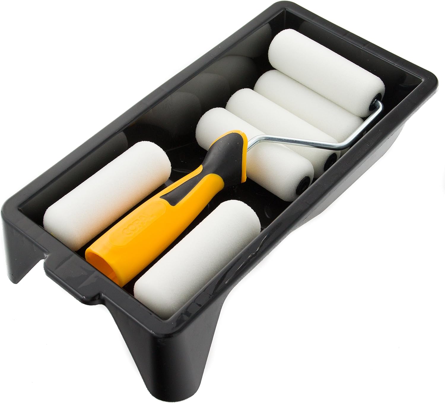 Coral 43401 Easy Coater Paint Mini Roller Kit with High Density Foam Covers for Gloss 8 Piece Pack Set, Yellow,orange