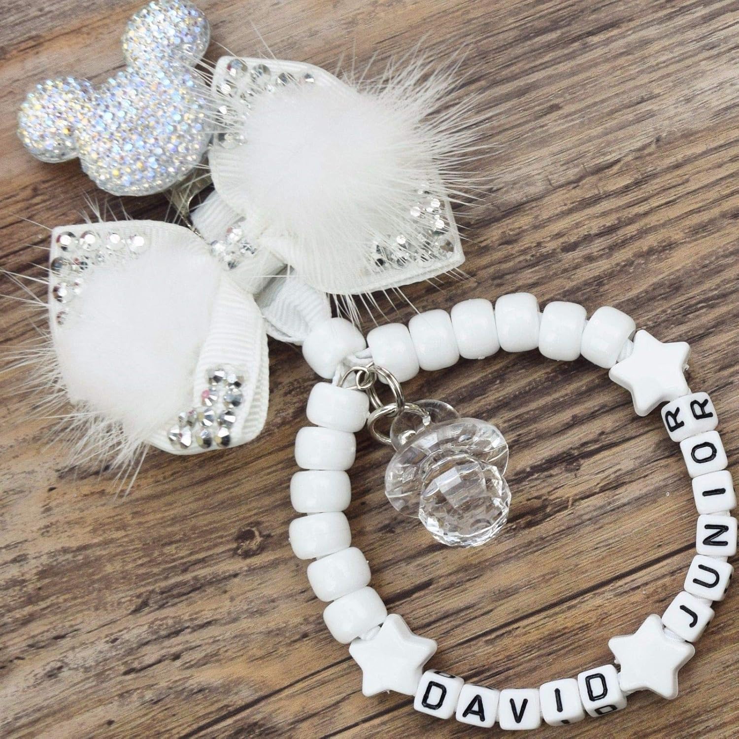 Personalised stunning pram charm in white for baby girls boys Amazon