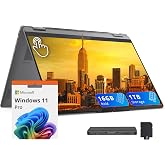 Lenovo Yoga 7i 2-in-1 16" 2K Touchscreen Laptop, Intel Ultra 5 226V, 16GB LPDDR5X, 1TB(512GB SSD+512GB Docking Station), Intel Arc Graphics, Backlit Keyboard, Fingerprint, Wi-Fi 7, Win 11 Pro, Gray
