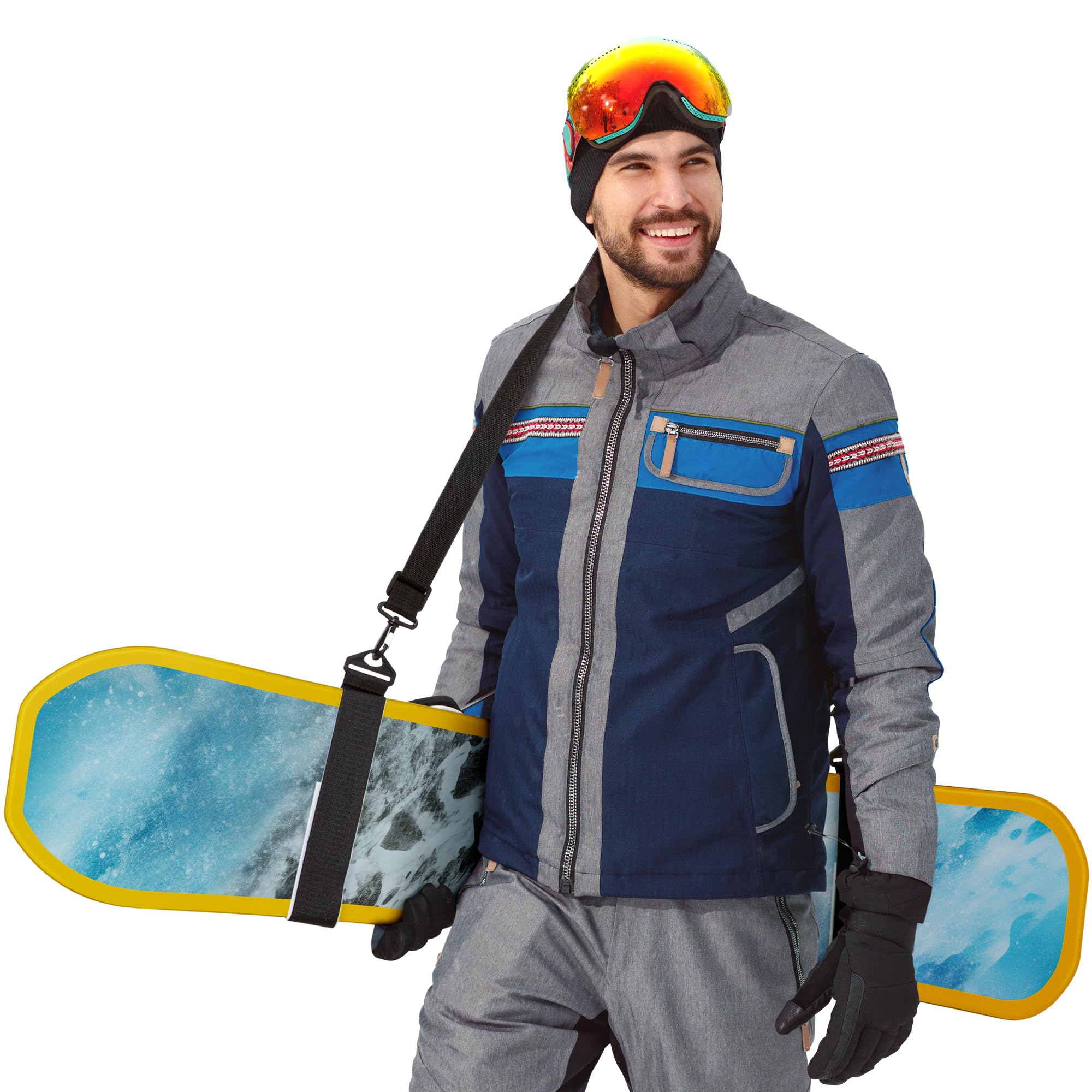 Kapstrom - Snowboard Shoulder Strap - Premium Snowboard Carrying Strap w/Cushioned Shoulder Pad - Snowboard Carrier Shoulder Sling for Men & Women - Adjustable Strap Length - Fits Snowboards 9-12"