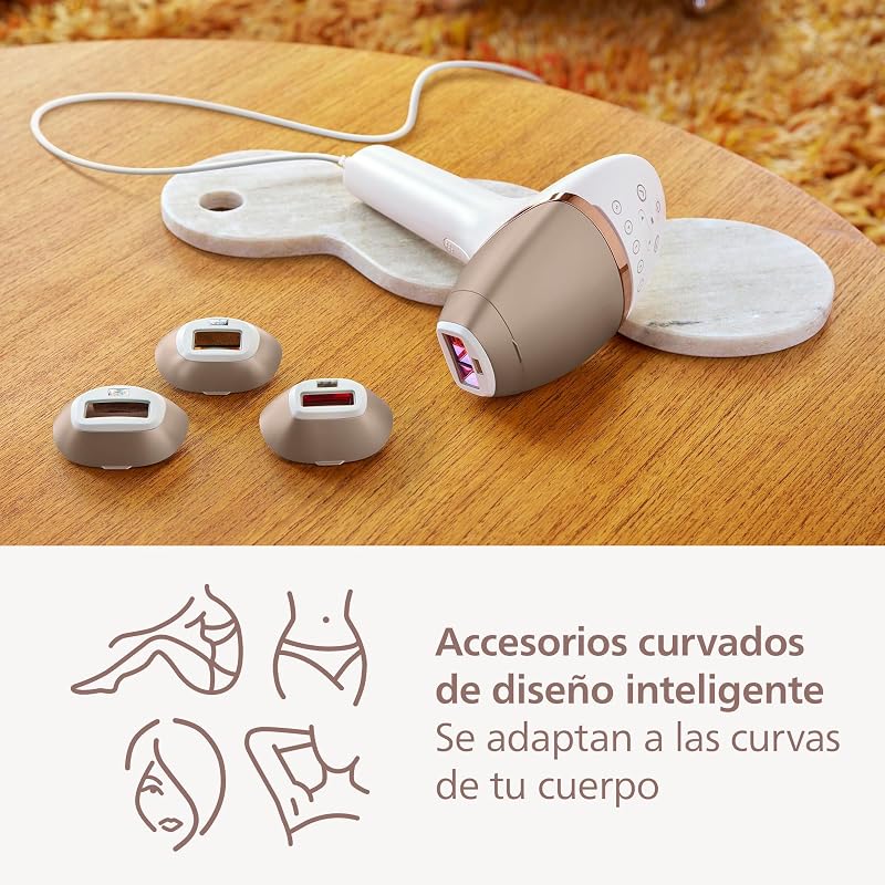 Lumea serie 8000, dispositivo de depilación IPL, alternativa de depilación láser, tecnología SenseIQ, 4 accesorios para el cuerpo, la cara, la zona del bikini y las axilas, modelo BRI948/00