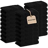 GREEN LIFESTYLE Black Microfiber Bleach Safe Towel Bulk Sets, Premium Spa Quality, Super Soft and Absorbent for Gym, Pool, Spa, Salon and Home (24 Pack)