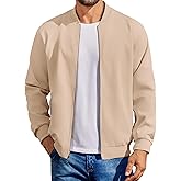 COOFANDY Mens Light Cotton Bomber Jacket Flight Casual Softshell Varisty | Lightweight Zip Up Jackets,Soft Breathable Fabric,Perfect for Streetwear Daily Commute Travel,Fashion Windbreaker for Winter