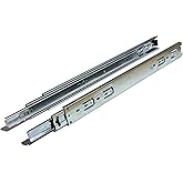 GlideRite Hardware 2870-ZC 28 Side Mount Full Extension Ball Bearing Drawer Slides with 1 inch Over-Travel 10 Pack 1", 100 lb, Silver