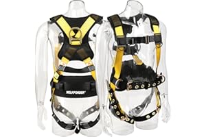 WELKFORDER 3D-Rings Industrial Fall Protection Safety Harness With Waist Tounge Buckle | Leg Tounge Buckles | Waist & Shoulde