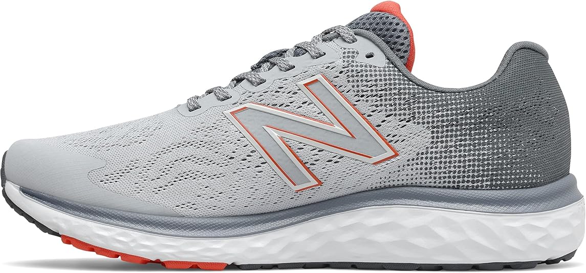 New Balance Men's Fresh Foam 680 V7 Running Shoe, Grey/Ghost Pepper