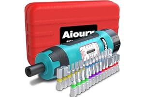 Aiourx 1/4 Inch Drive Torque Screwdriver Wrench Set, 10-70 in.-lb, 31-Pieces Torque Wrench Bits Set for Maintenance, Tools, S