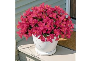 SOMYTING Faux Bougainvillea Artificial Flowers Plants for Outdoor, 4 Bundles Fake Silk Flowers UV Resistant Faux Flowers for 