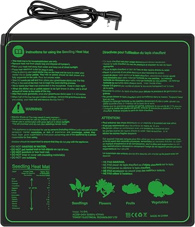 Hyindoor 20"x20" Seedling Heat Mat Waterproof Heating Pad for Germination