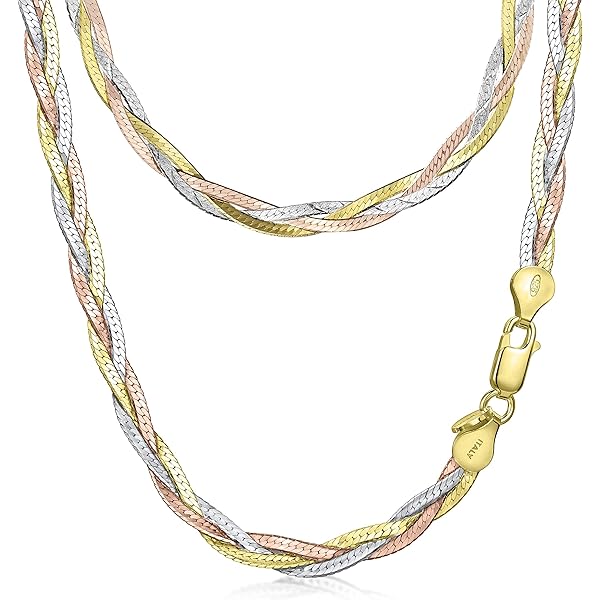 Amazon.com: Sterling Silver Tri-color 5 Strand Braided