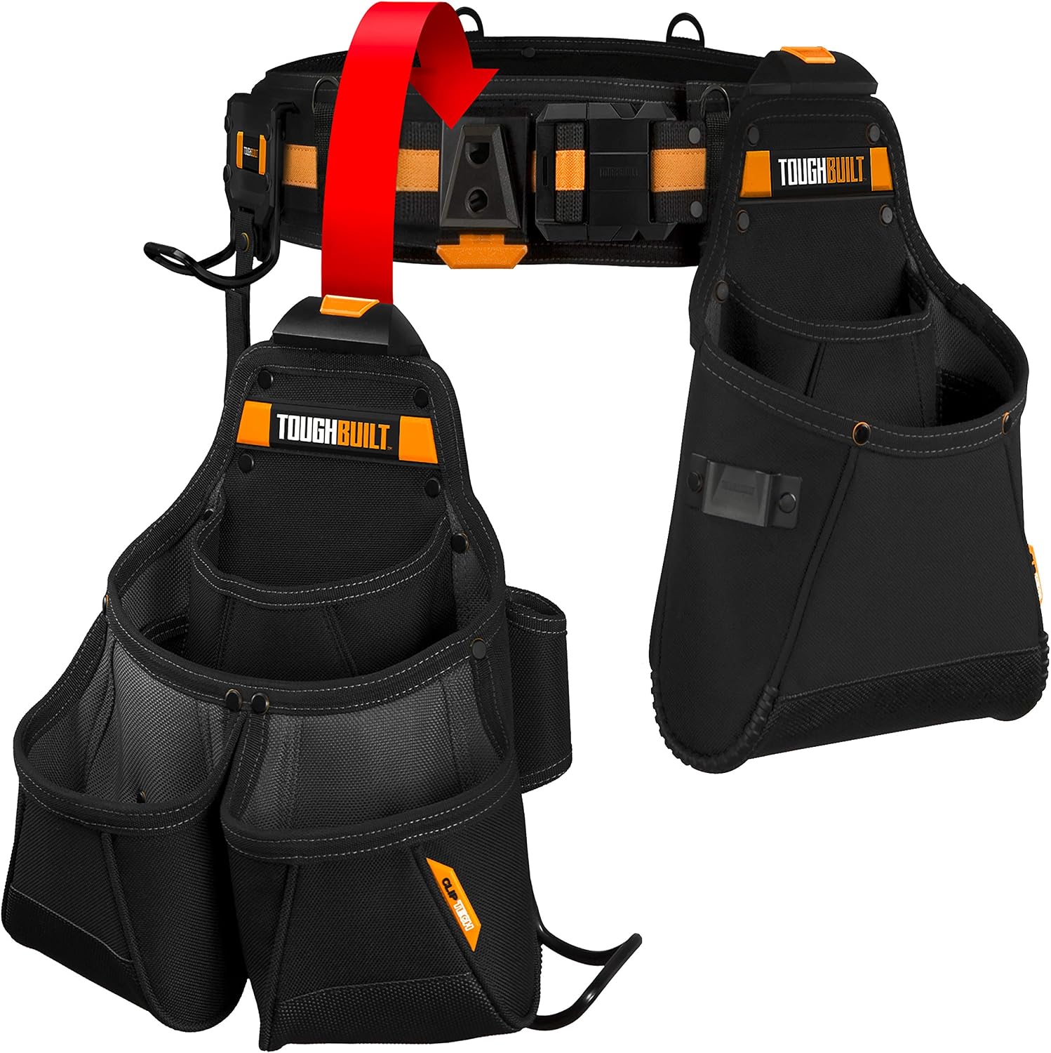 TOUGHBUILT TOU-CT-102-4 Builder Tool Belt Set (4-Piece), Black - Image 3