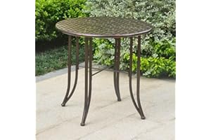 International Caravan Mandalay 30-inch Iron Patio Bistro Table Bronze