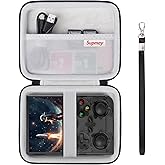 Supmay Hard Carrying Case for G350/RG35XX Pro/RG40XXV/RG405V/RG406V Retro Handheld Game Console, Retro Game Travel Storage Holder with Mesh Bag for SD Card, USB Charging Cable, User Manual, Black