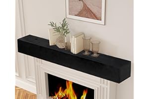 Mederlo 60"×9"×6" Rustic Wood Fireplace Mantel | Wall-Mounted & Floating Shelf for Home Decor