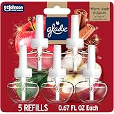 Glade PlugIns Scented Oil 5 Refills, Air Freshener, Warm Apple &amp; Spices, 3.35 fl oz, Pack of 5